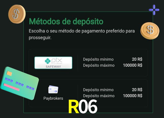 O cassino R06 oferece uma grande variedade de métodos de pagamento